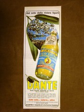 Olio extra vergine d'oliva Dante Riviera Ligure Pubblicità vintage anni '70