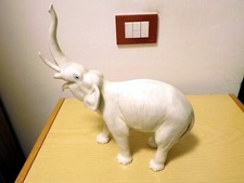 Karl Ens Ceramica Porcellana Elefante Alt. 30cm Vintage Germany Zanna Rotta