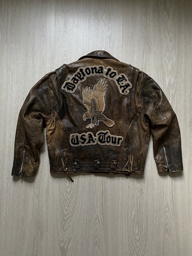 Giacca pelle biker vintage - giacca,