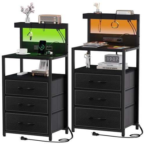 Set comodino con luci led - comodino,