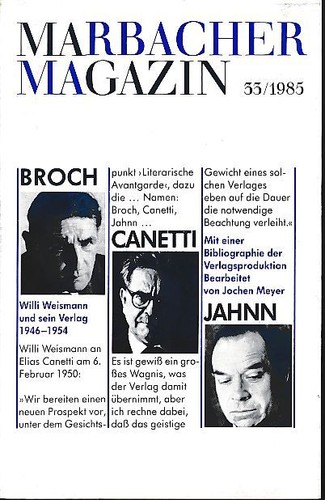 Broch canetti jahnn - jahnn., willi