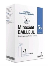 ?OFFERTA?Minoxidìl 5% x3 flaconi da 60ml Lozione Ricrescita Capelli