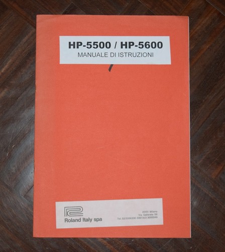 Roland 5500 5600 manuale - roland, hp-5600