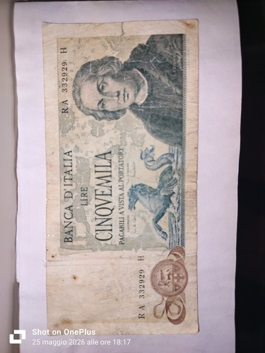 Banconota 5000 lire colombo - banconota,