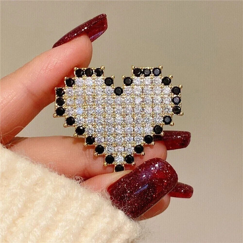 Spilla ciondolo cuore tondo
