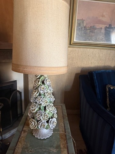 Lampada ceramica floreale - in,