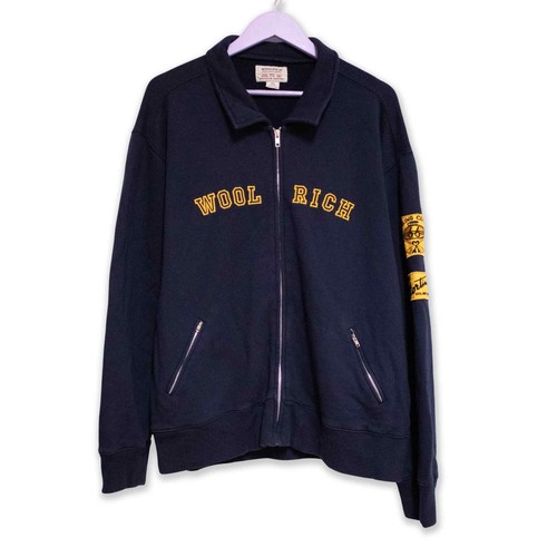 Felpa woolrich blu con zip - felpa,
