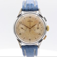 Orologio da polso uomo cronografo vintage 37 mm Angelus oversize 215 svizzero con patina