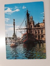 Cartolina BARCELONA Monumento a Colon y carabela Santa Maria caravella VG 1965