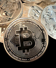 Bitcoin 1 oncia .999 argento fine rotondo FDC criptovaluta blockchain commemorativa IN MAGAZZINO