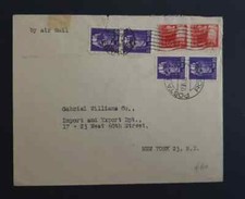 LUOGOTENENZA L. 10 X4 + DEMOCRATICA L. 3 X2 SU LETTERA PER GLI USA. 2LG3