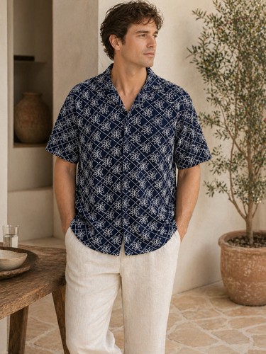 Camicia resort ricamata