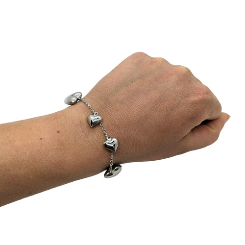 Bracciale donna acciaio - acciaio, cuori