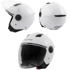 Casco Jet Visiera Scooter Moto Quad Omologato ECE 22-06 Bianco