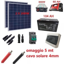 Kit Fotovoltaico  Inverter 3000W Pannello Solare 200W Batteria 104  150 200ah