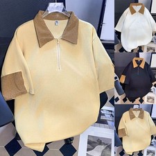 T-shirt uomo con zip bavero