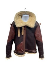 Giacca Bomber Vintage Autentica US Army Personalizzata Eastman Pelle Marrone B3, 44