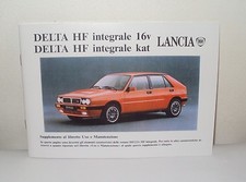 Supplemento uso e manutenzione Lancia Delta HF integrale 16 valvole  catalitica-