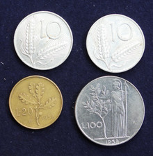 LOTTO 4 Monete Italia 1954 -