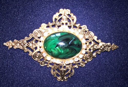 Spilla americana malachite - in,
