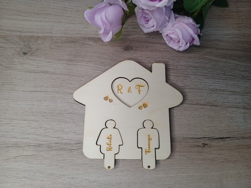 Portachiavi casetta legno - casetta,
