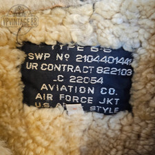 Giacca Bomber Vintage B-3 Aviatore Pelle di Pecora Marrone Shearling Volo