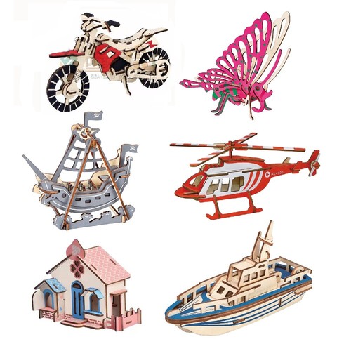 Puzzle woodcraft kit di - 3d,