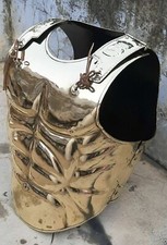 Costume Halloween medievale romano greco muscoloso petto armatura ottone cora...