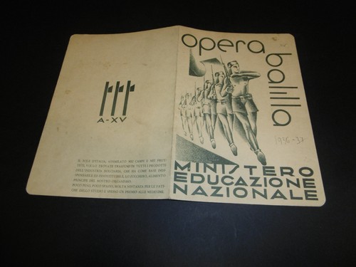 Pagella anni opera balilla - '30,