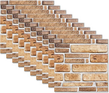 10 Pezzi 3D Pannelli Autoadesivi Da Parete,30X30Cm Carta Da Parati Effetto Pietr