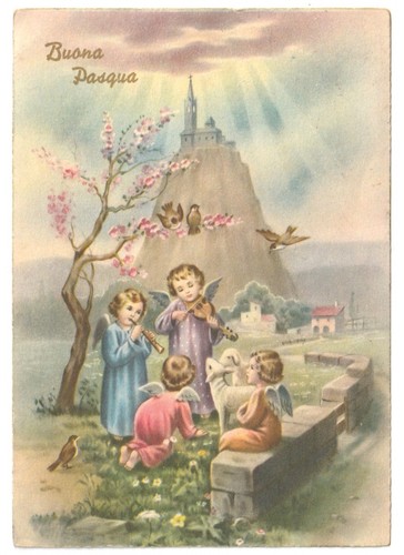 1959 cartolina buona - cartolina, pasqua