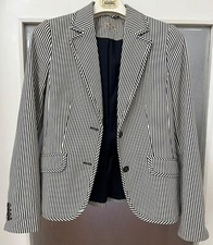 Giacca Mango Colori a Righe Bianco e Blu Taglia 38 M Modello Classico Avvitato