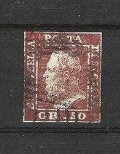 Antichi stati Sicilia 50 grana marrone Ferdinando II annullato 1859 Testone