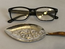 Cucchiaio argento confettata olive sterling leaf tea caddy spoon vintage tè