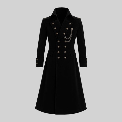 Cappotto lungo militare nero