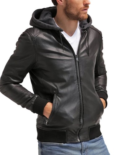 Bomber pelle con cappuccio - bomber,