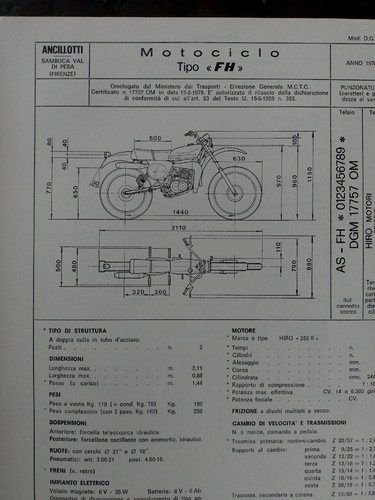 Ancillotti 250 1978 scheda - 1978,