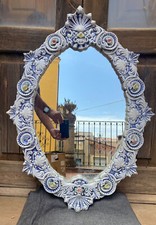 Set accessori arredo bagno toilette applique luce specchio ceramica vintage