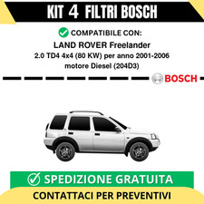 KIT BOSCH 4 Filtri tagliando per LAND ROVER Freelander 2.0 TD4 4x4 80 kw Dies...