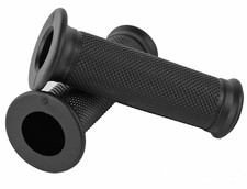 Coppia Manopole Universali Enduro Strada nere nero forate aperte Lunghe 118 mm