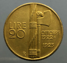 RARO 20 LIRE FASCETTO  1923 BB/SPL PERIZIA
