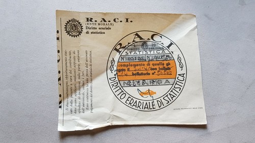 Raci bollo auto 1947 - raci,