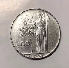 ITALIA REPUBBLICA 100 LIRE 1968 MINERVA - BB BELLISSIMA - 