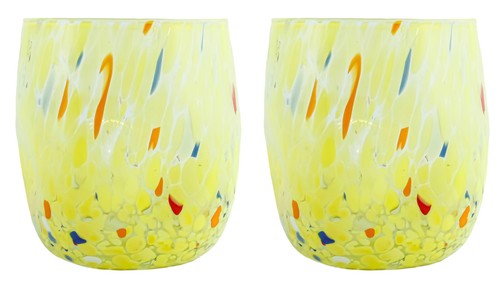 Coppia giallo murano vetro - giallo,