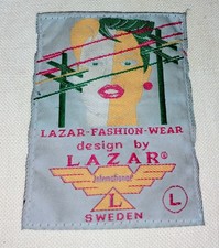 Lazar fashion wear tag RARO ufficiale vintage vecchia toppa Svezia abbigliamento giacca L