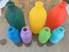 N. 7 Bottiglie Di Vetro Colorate