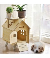 Cuccia in Legno per Cani e Gatti - Casetta Letto per Animali Domestici Conigli