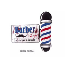 Plaque métal vintage barber