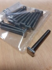 VITE ACCIAIO INOX M6x45 TESTA QUADRATA PIATTA SPESSORE 3mm CHIAVE DA 10mm 12PZ