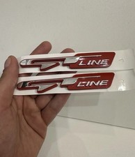 Logo GT Rosso Contorno Nero In Metallo badge Emblema 2 Pz  Peugeot KIA accessori